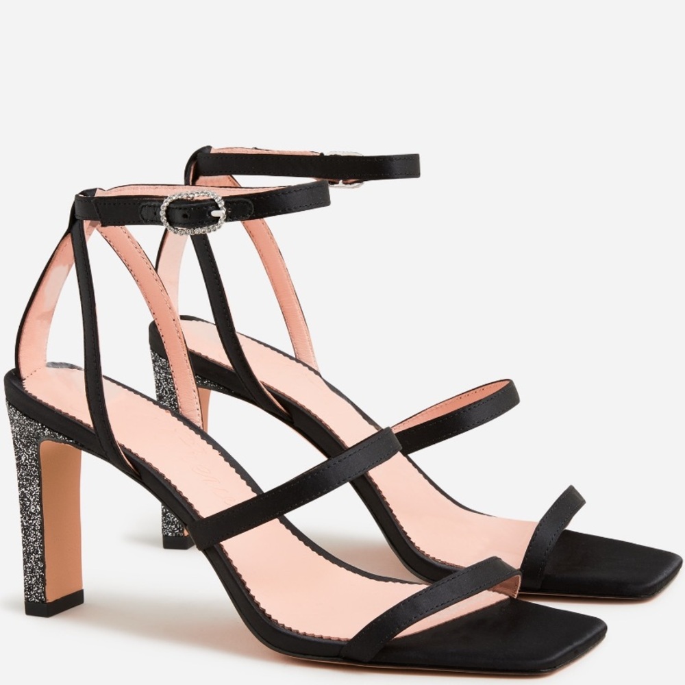 J. Crew Ava Strappy Glitter Heeled Sandal